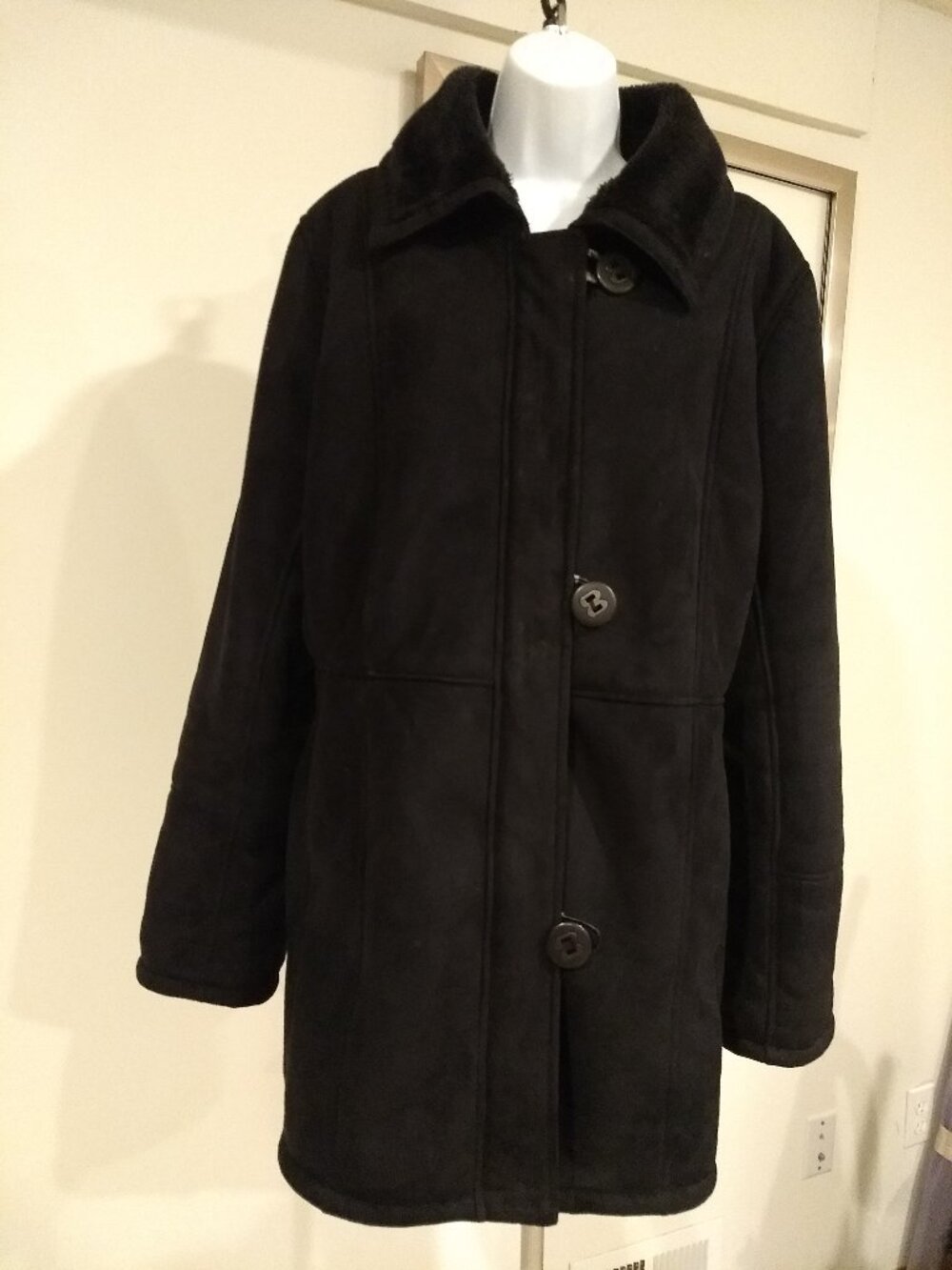 Croft & Barrow Faux Shearling & Suede Coat.